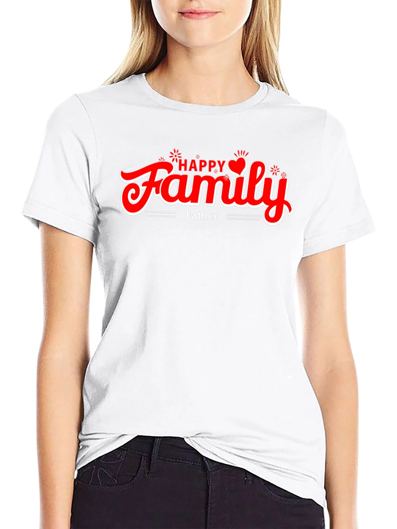 Happy Family Fathers Day Black T-Shirt