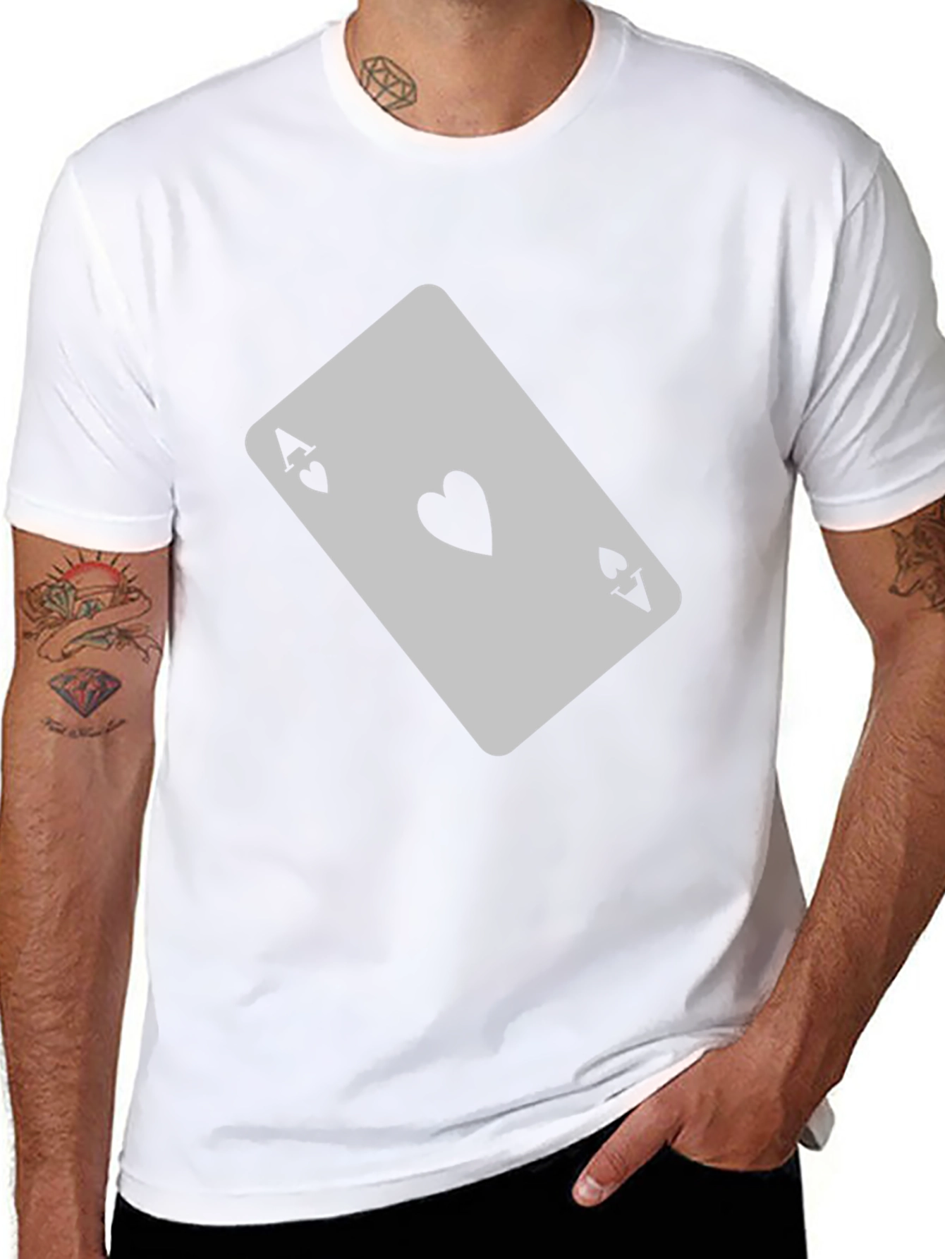 Ace of Hearts Graphic T-Shirt - Black Casual Tee