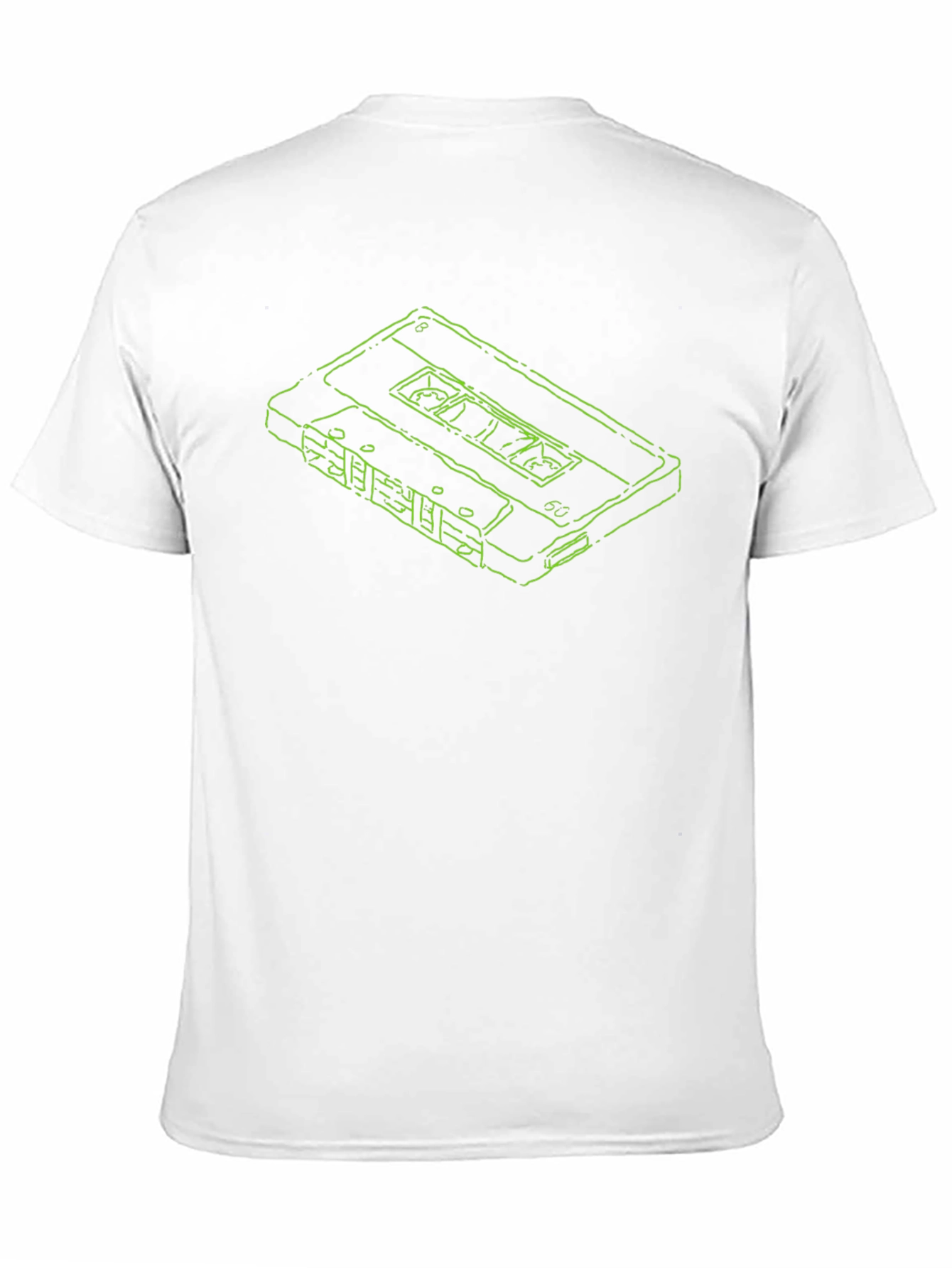 Retro Cassette Tape Outline Black T-Shirt