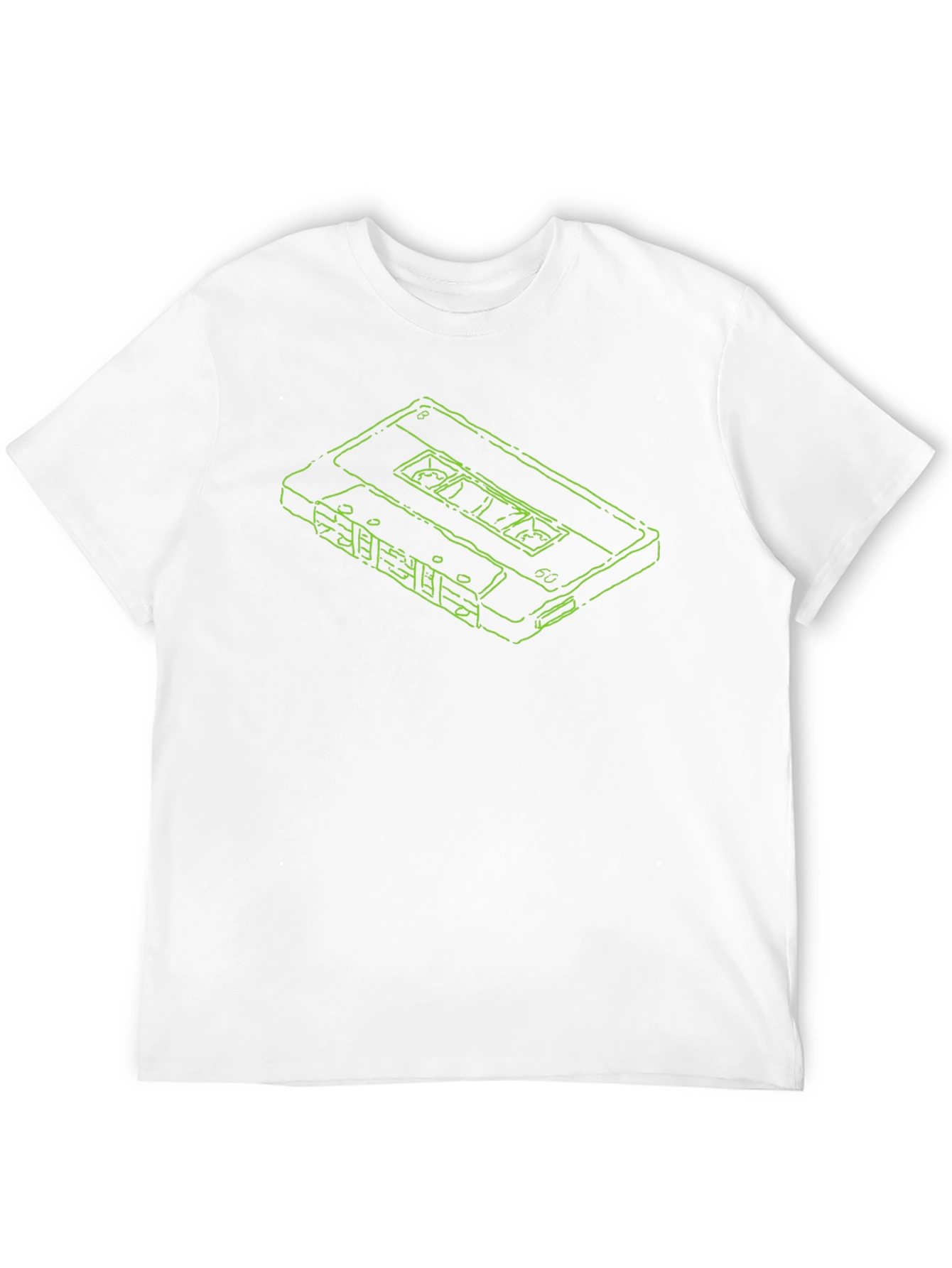 Retro Cassette Tape Outline Black T-Shirt