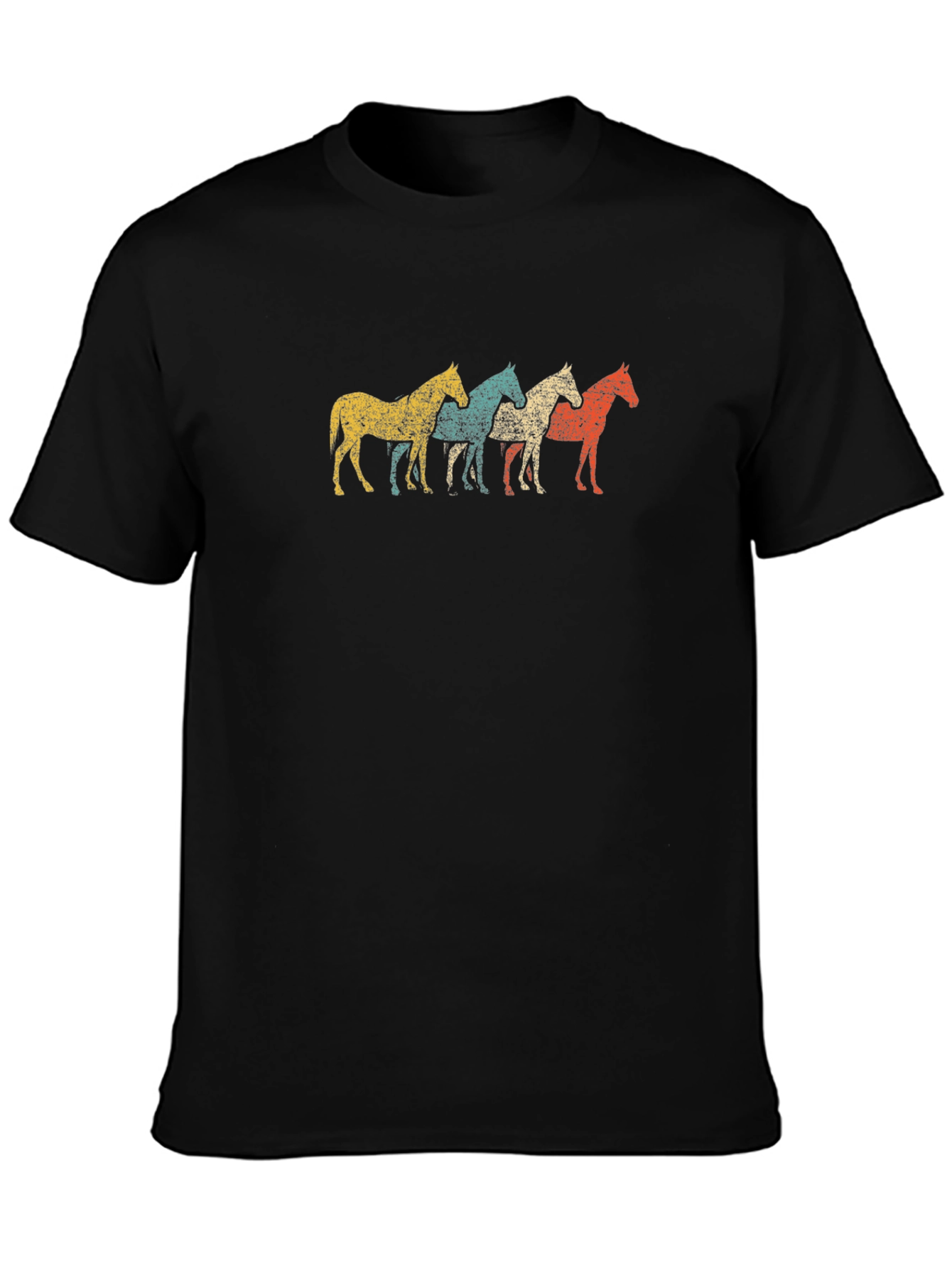 Retro Horse Graphic Tee - Mens Black T-Shirt