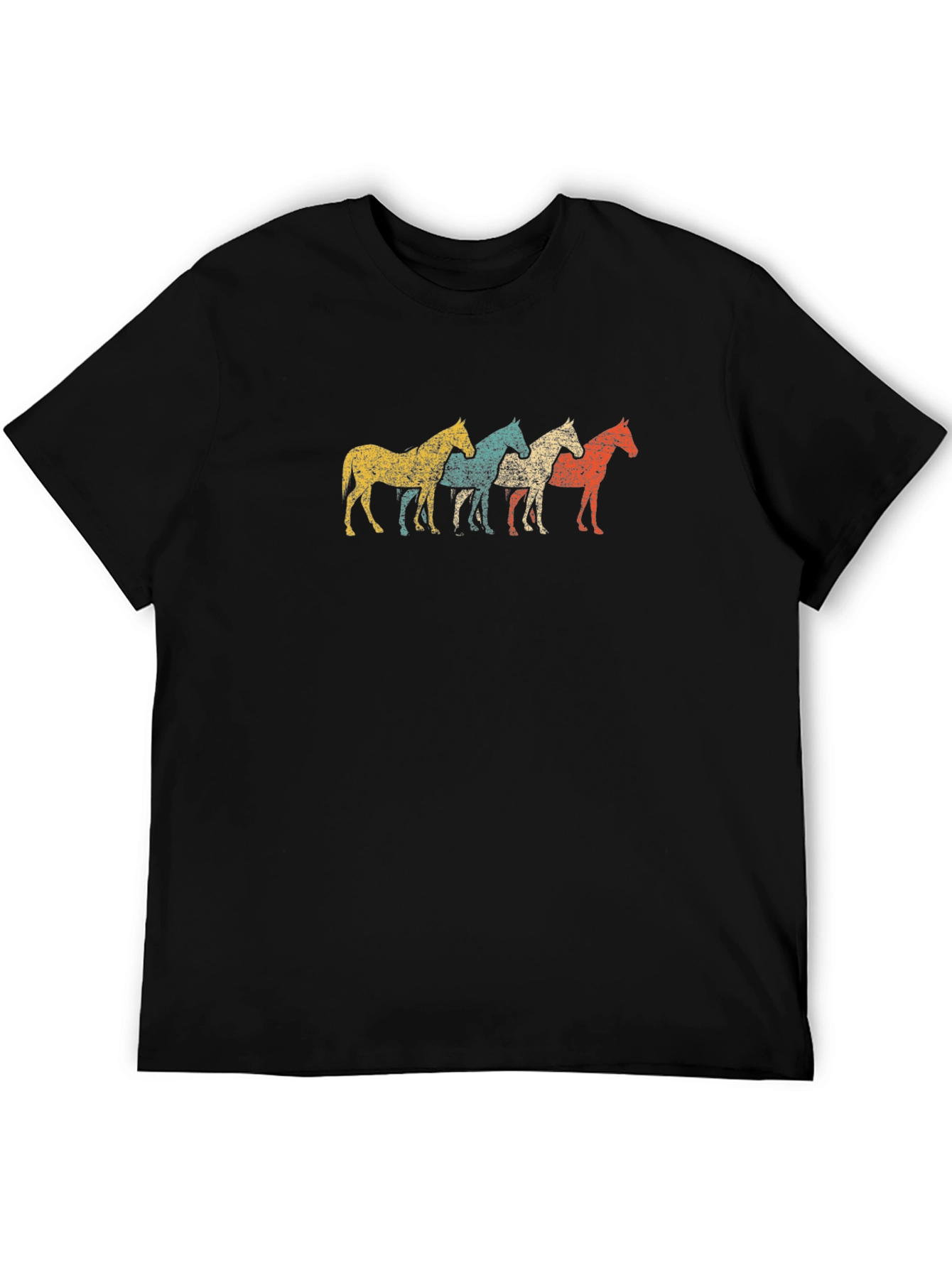 Retro Horse Graphic Tee - Mens Black T-Shirt