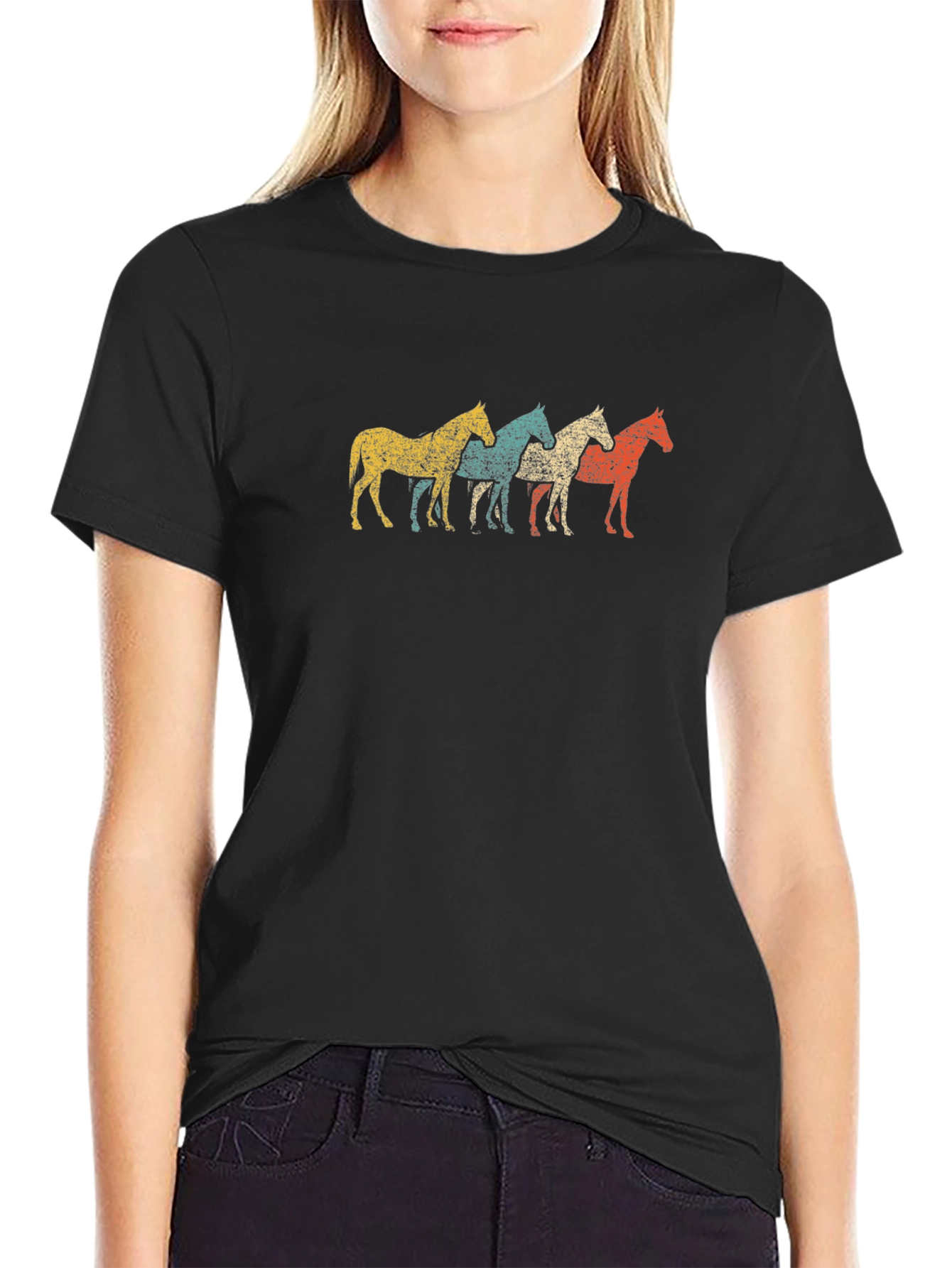 Retro Horse Graphic Tee - Mens Black T-Shirt