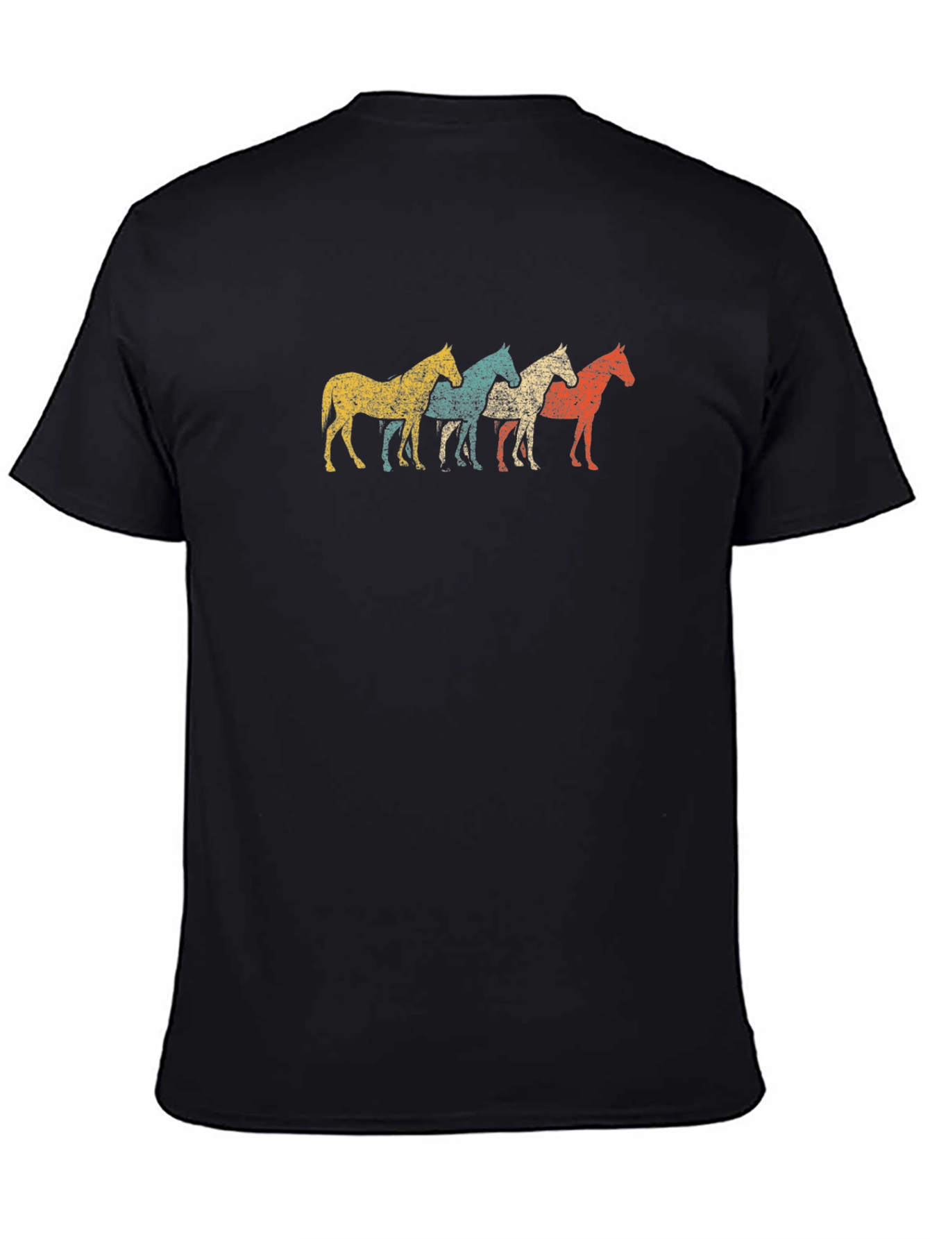 Retro Horse Graphic Tee - Mens Black T-Shirt