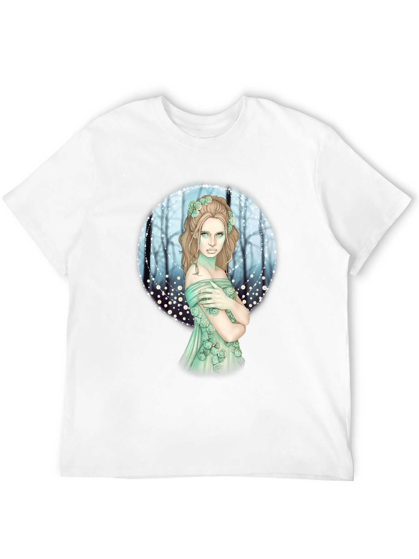 Mystic Forest Fairy Graphic Tee - Black