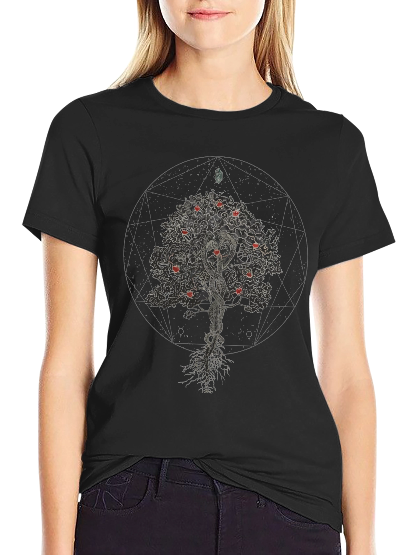Tree of Knowledge Black Graphic T-Shirt