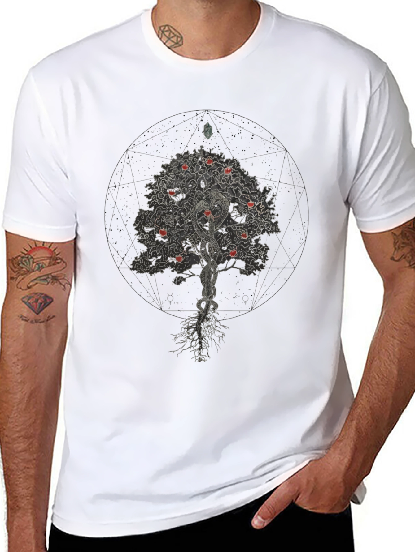 Tree of Knowledge Black Graphic T-Shirt