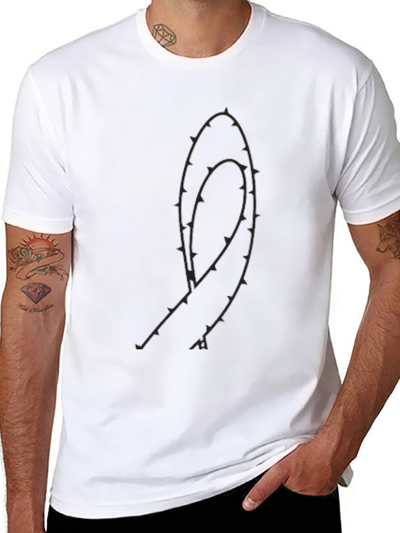 Mens Black Graphic Tee - Abstract Design