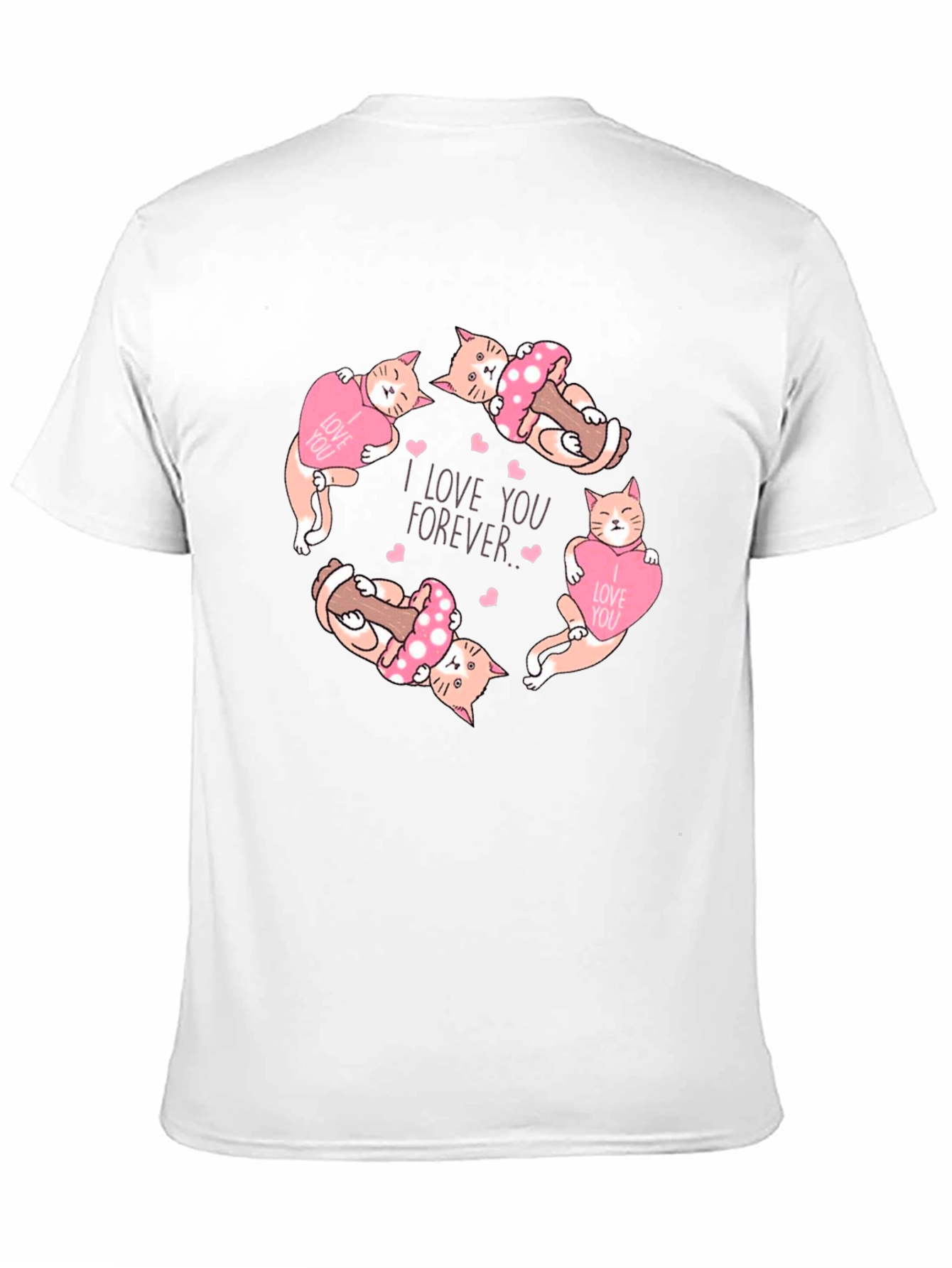 Cute Cats I Love You Forever Black T-Shirt