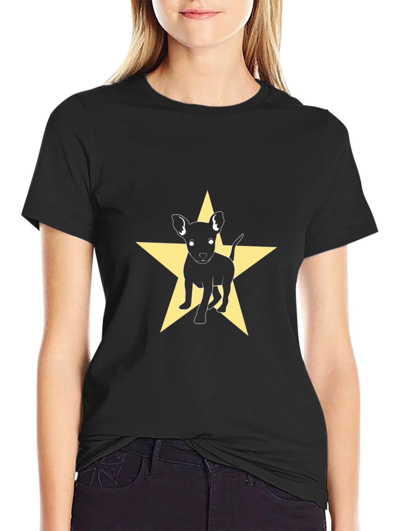 Dog Star Graphic Tee - Black Cotton Blend