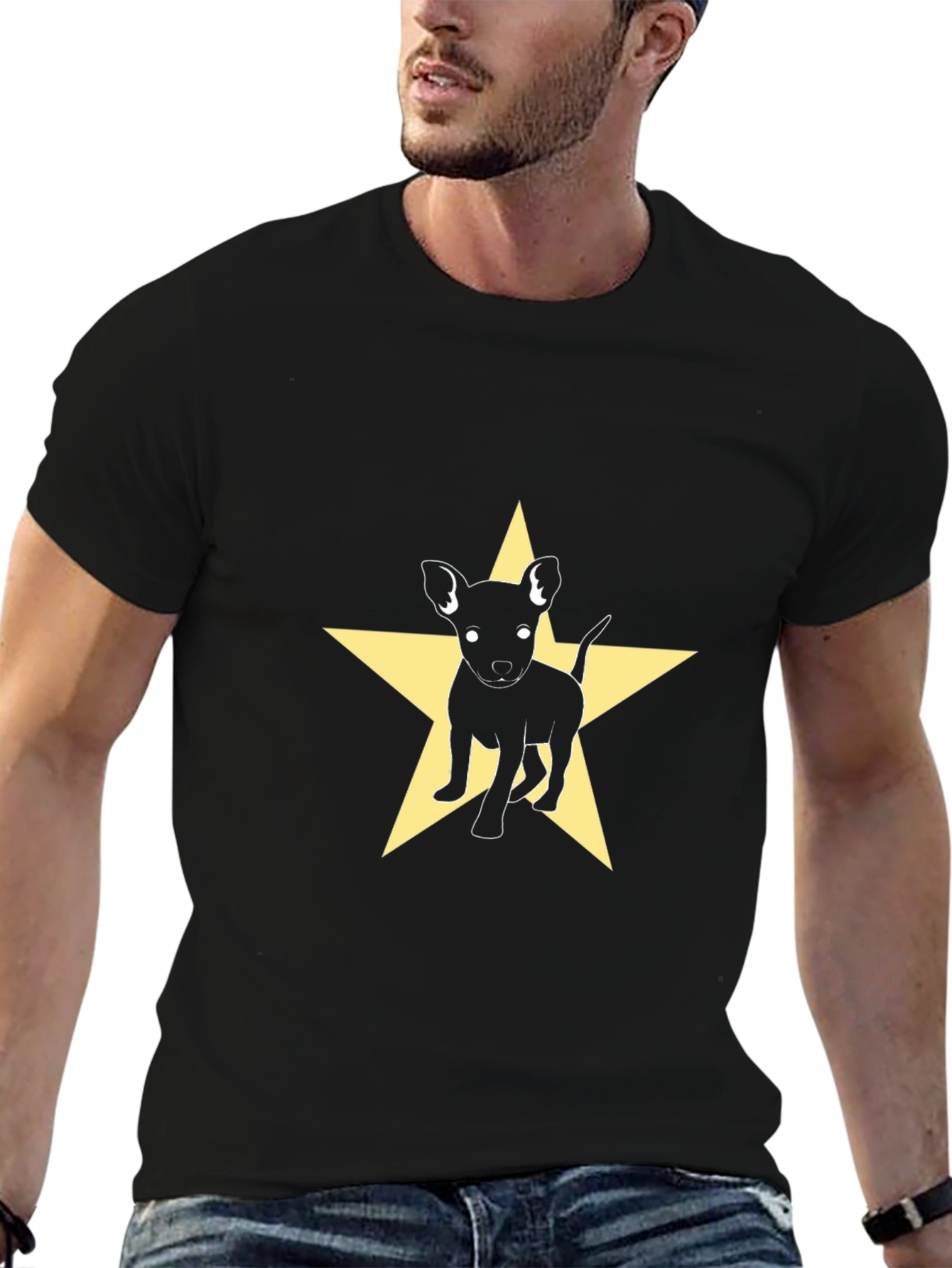 Dog Star Graphic Tee - Black Cotton Blend