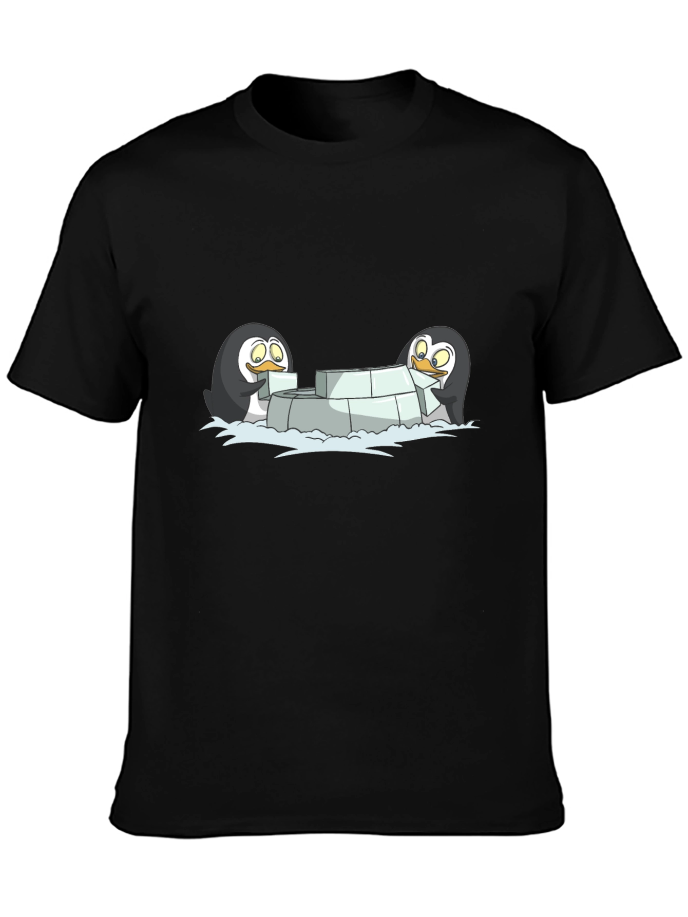 Penguin Igloo Builder Black T-Shirt