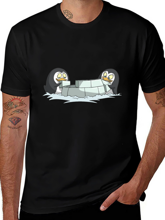 Penguin Igloo Builder Black T-Shirt