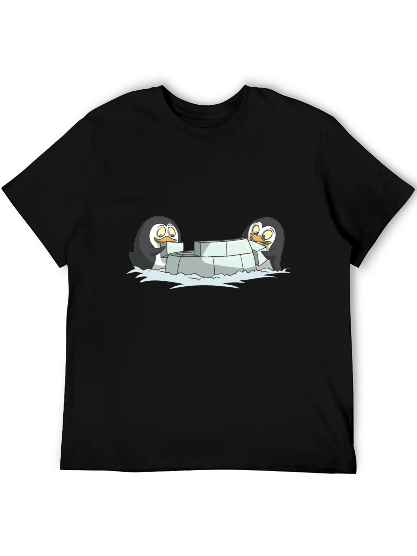 Penguin Igloo Builder Black T-Shirt