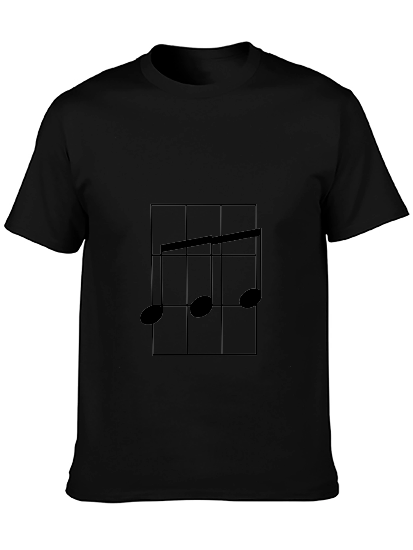 Musical Note Graphic T-Shirt - Black