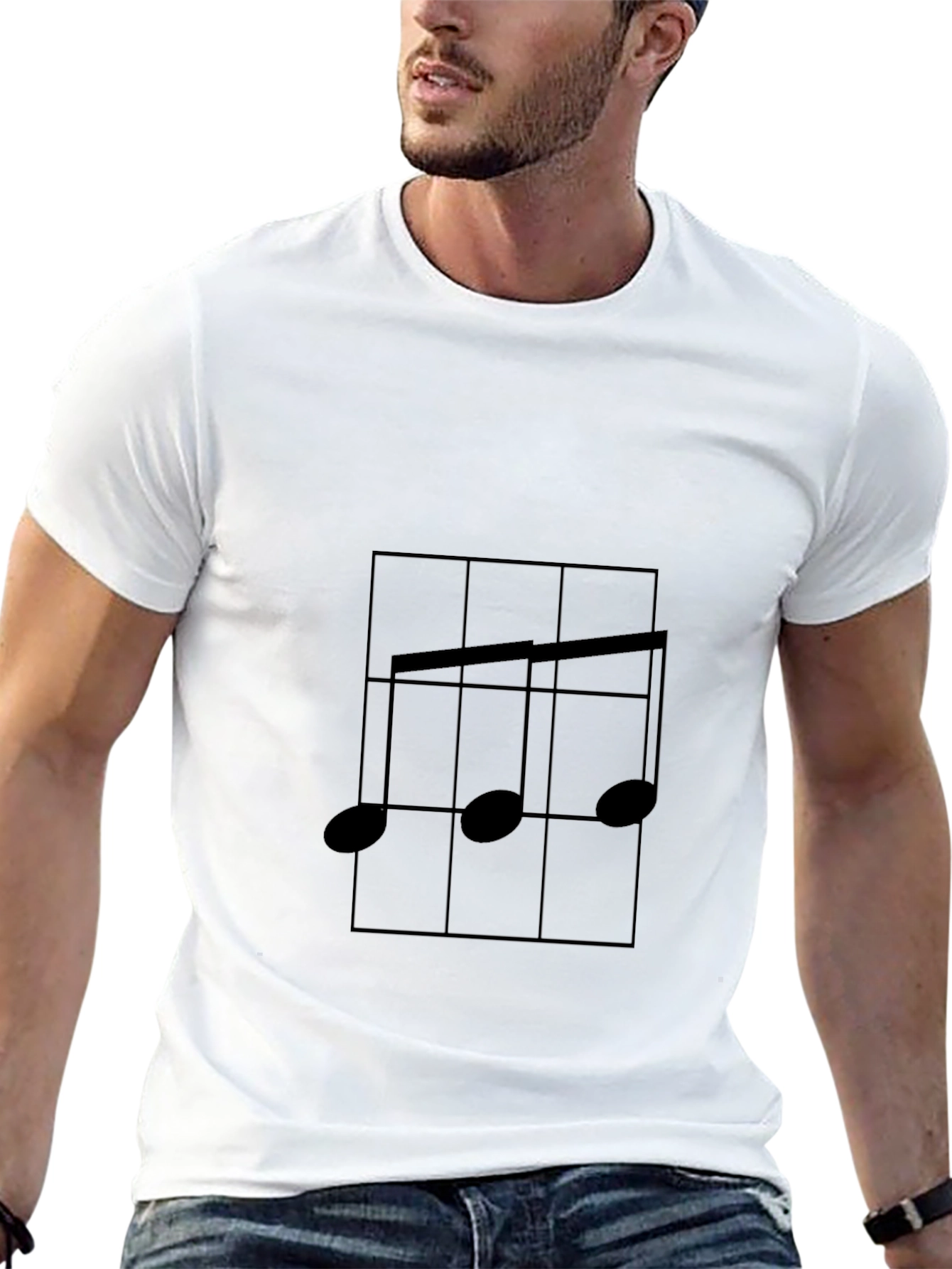 Musical Note Graphic T-Shirt - Black
