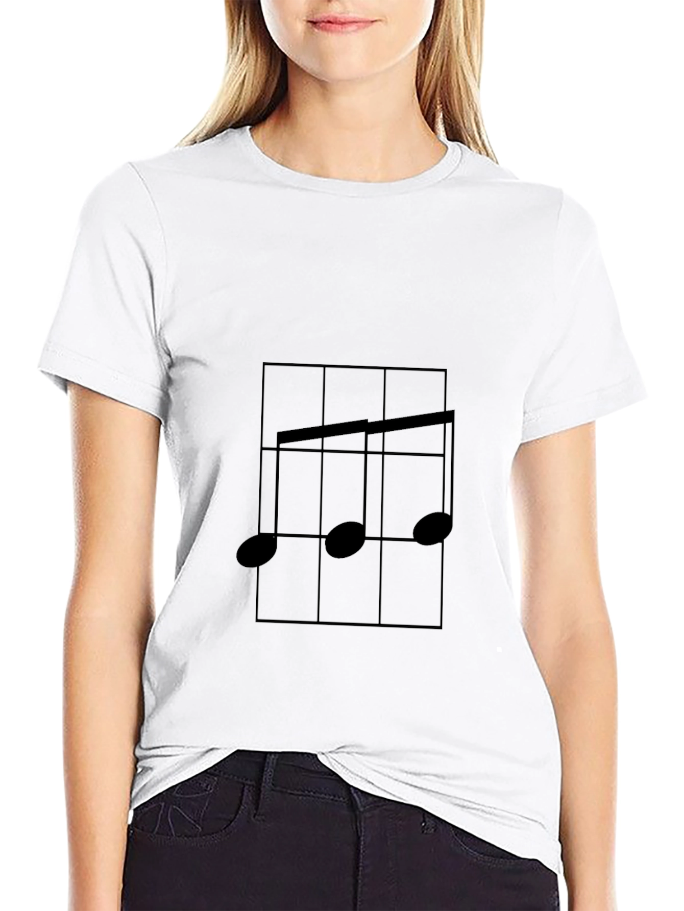 Musical Note Graphic T-Shirt - Black