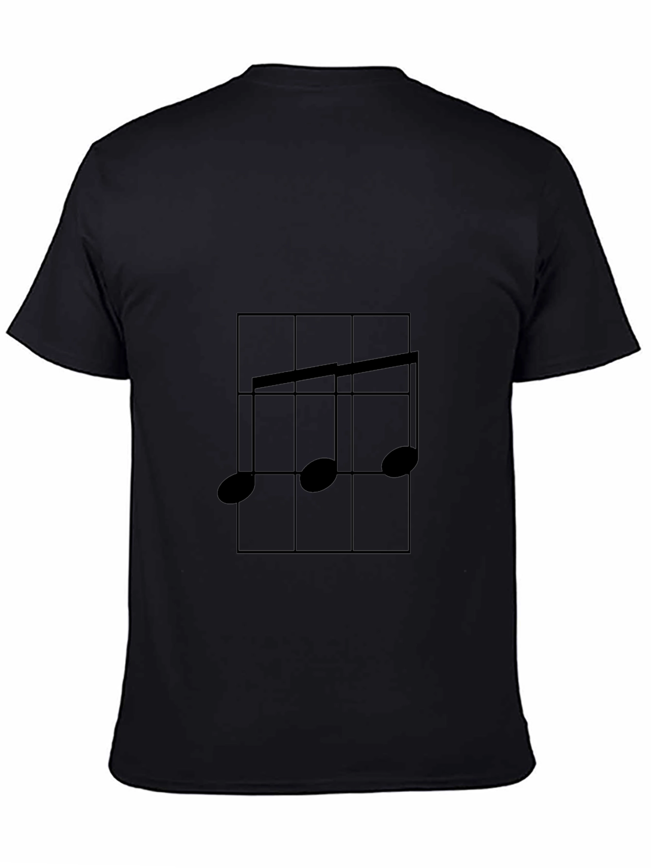 Musical Note Graphic T-Shirt - Black