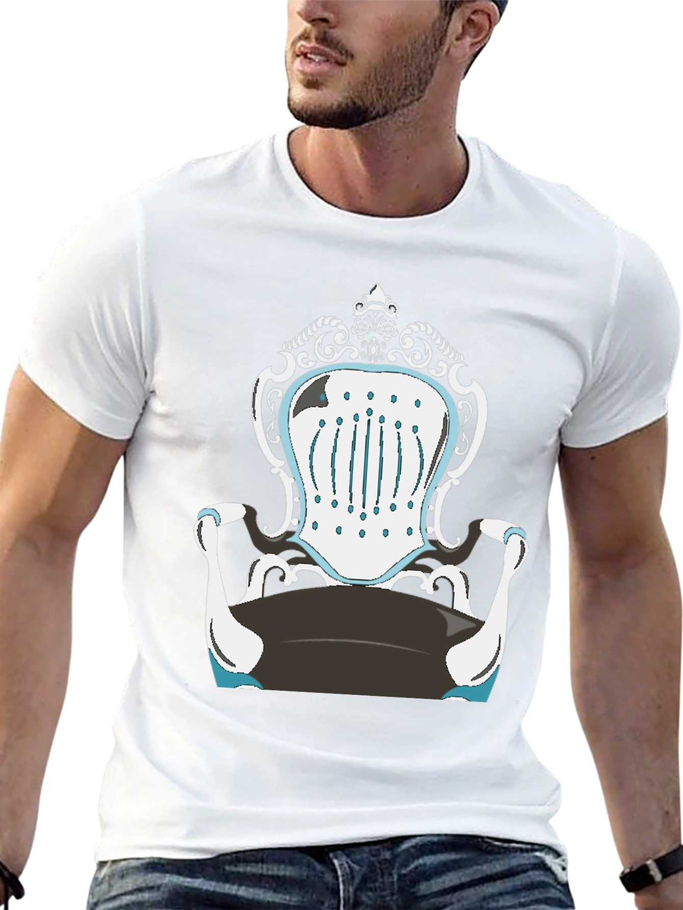 Novelty Chair Design Black T-Shirt