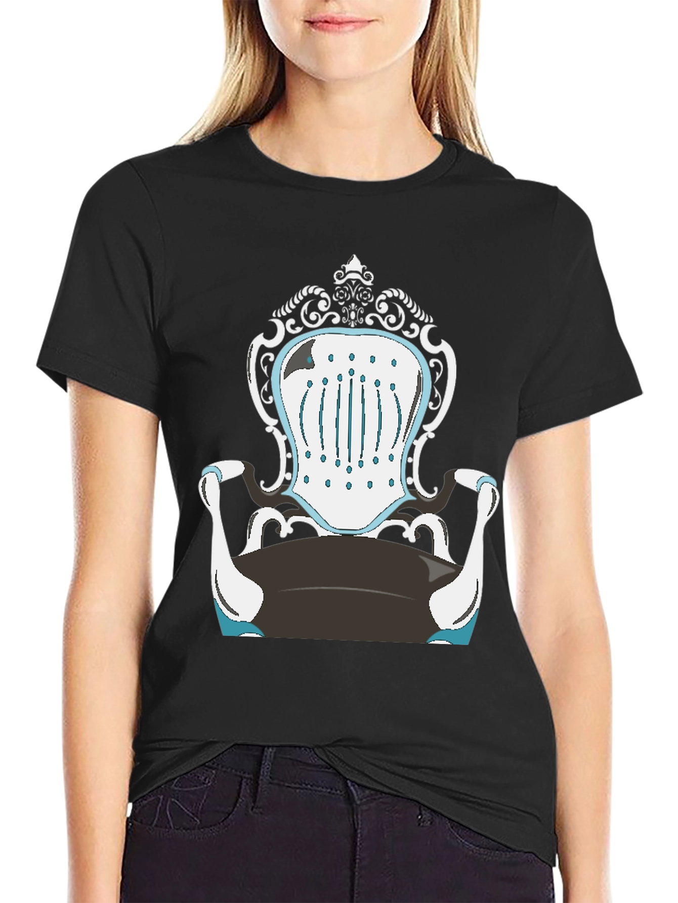 Novelty Chair Design Black T-Shirt