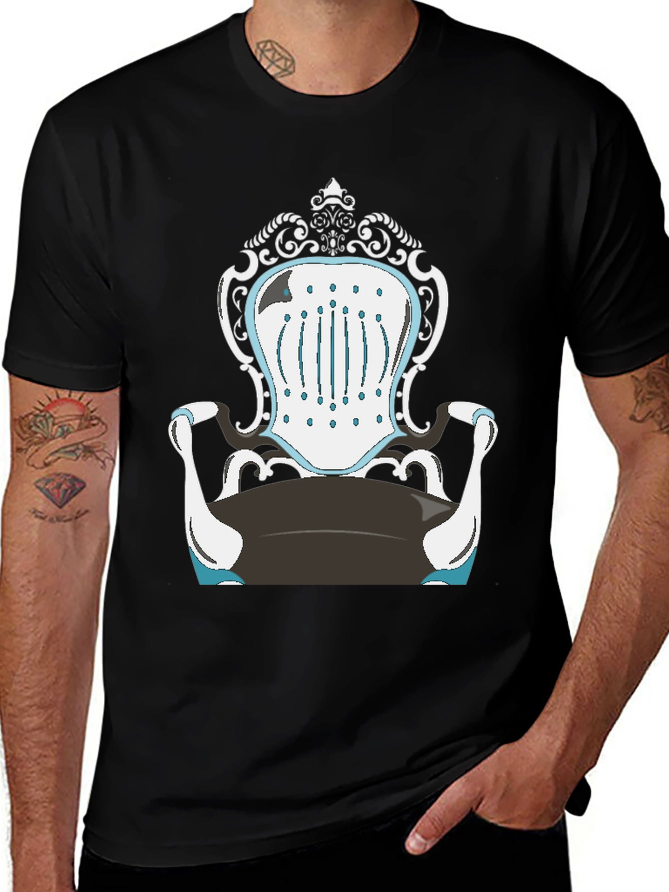 Novelty Chair Design Black T-Shirt