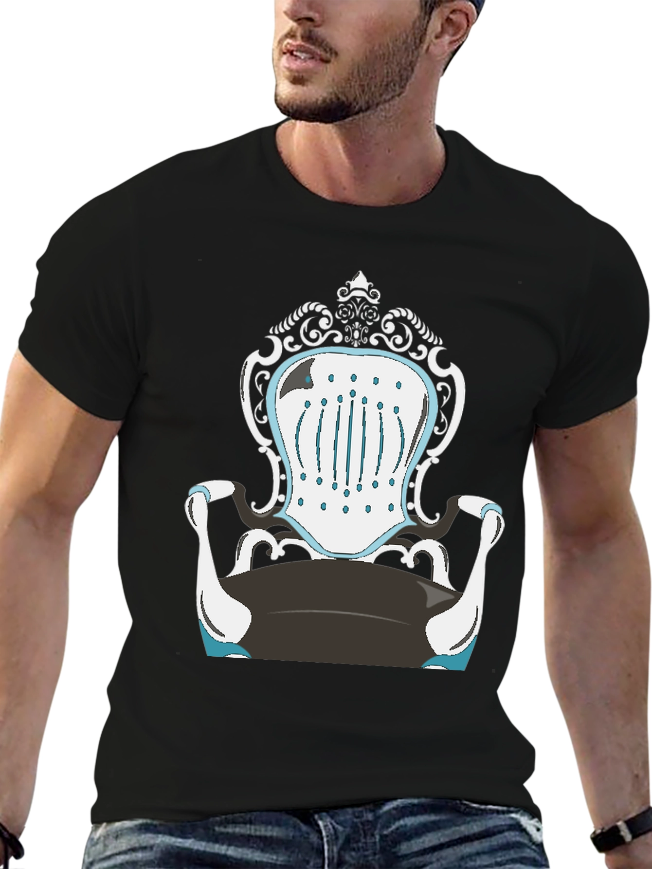 Novelty Chair Design Black T-Shirt