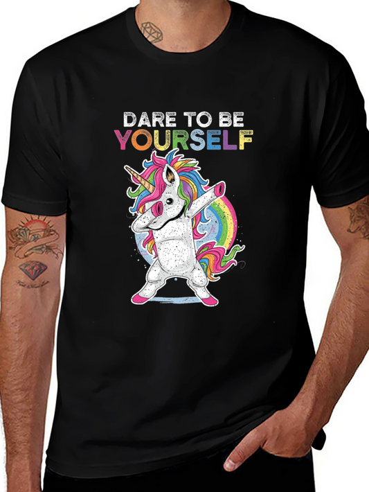 Dare to Be Yourself Unicorn Rainbow T-Shirt