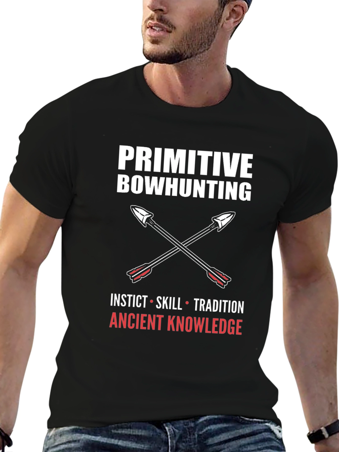 Primitive Bowhunting Graphic Tee - Instinct Skill Tradition