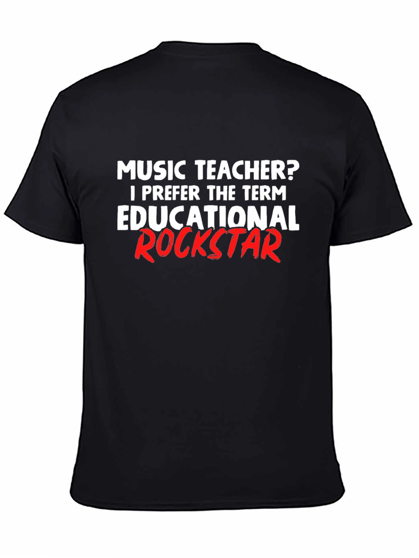 Music Teacher Educational Rockstar Black T-Shirt