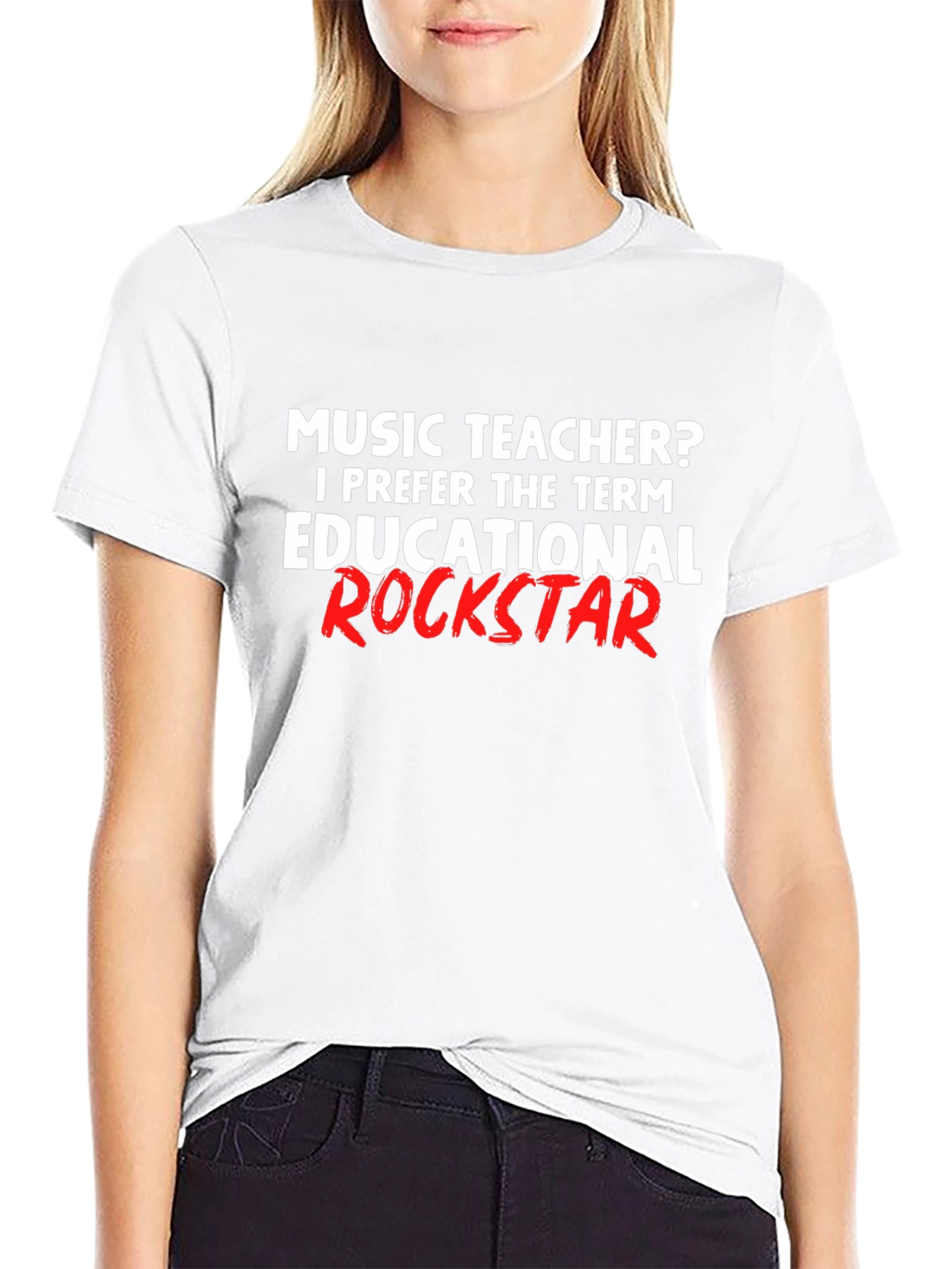 Music Teacher Educational Rockstar Black T-Shirt