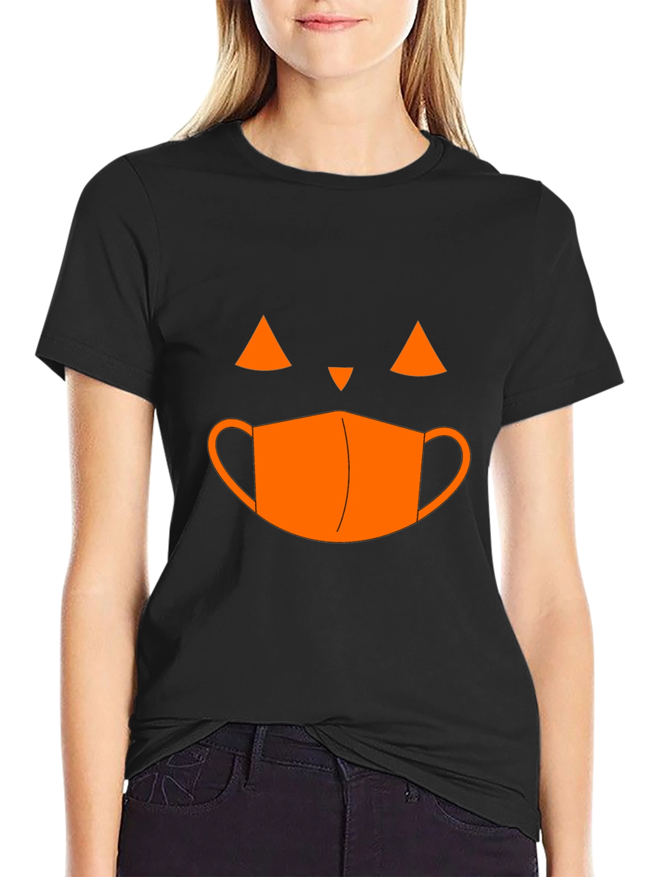 Halloween Pumpkin Face Mask T-Shirt