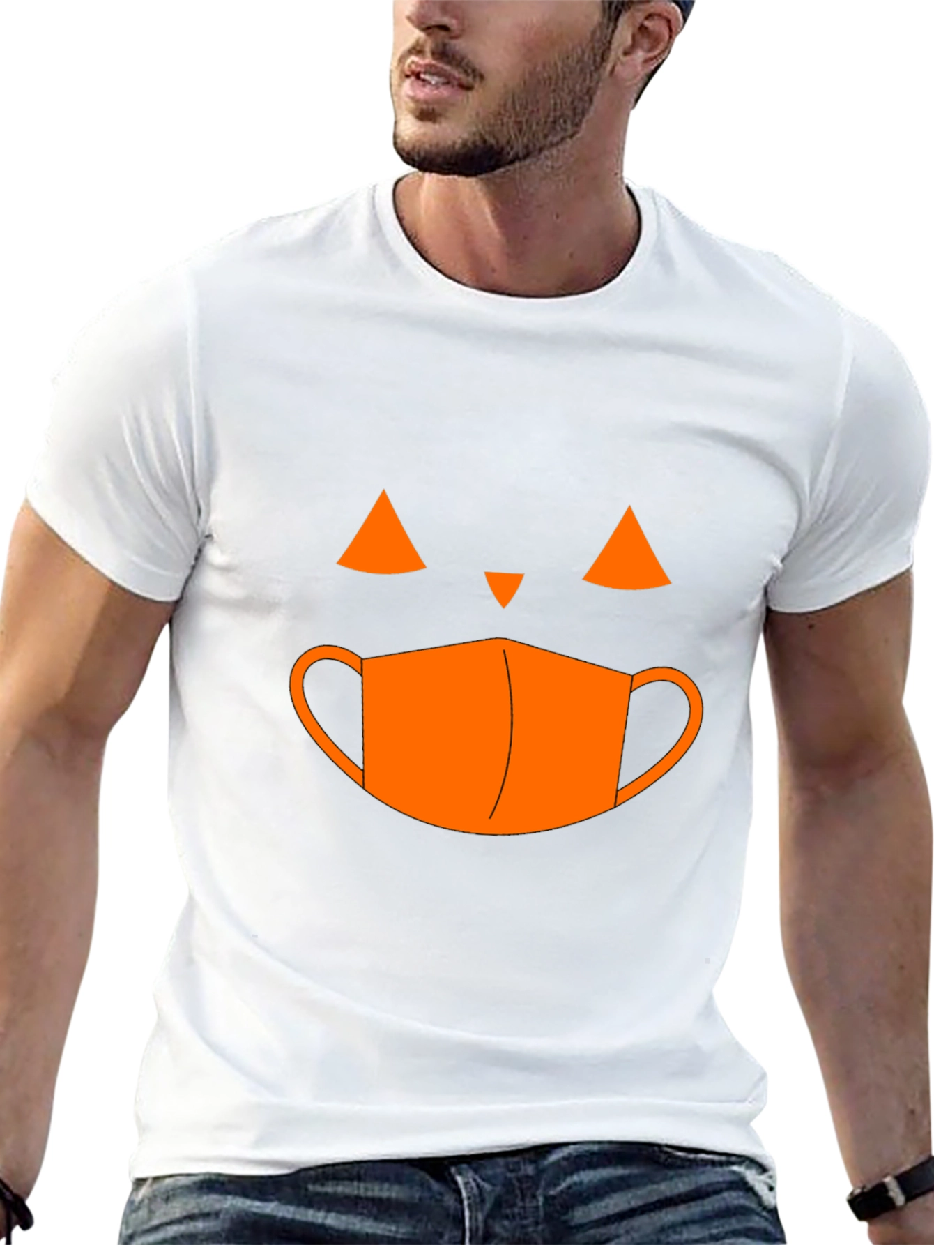 Halloween Pumpkin Face Mask T-Shirt