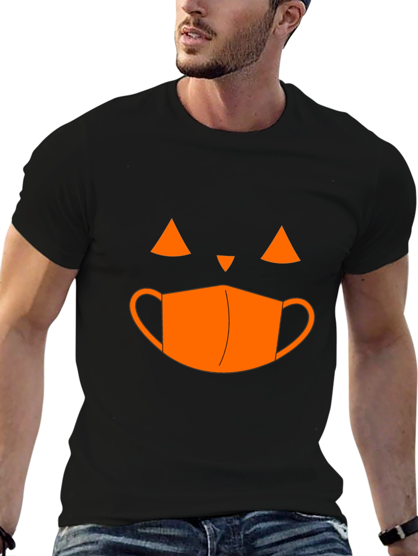 Halloween Pumpkin Face Mask T-Shirt