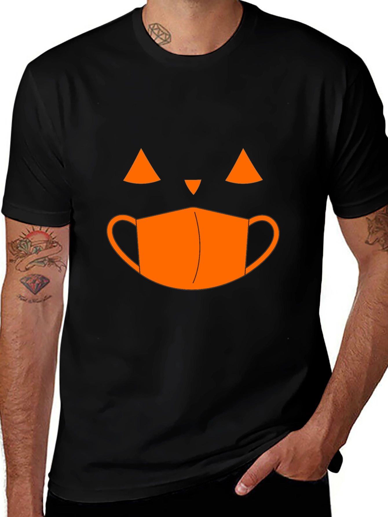 Halloween Pumpkin Face Mask T-Shirt