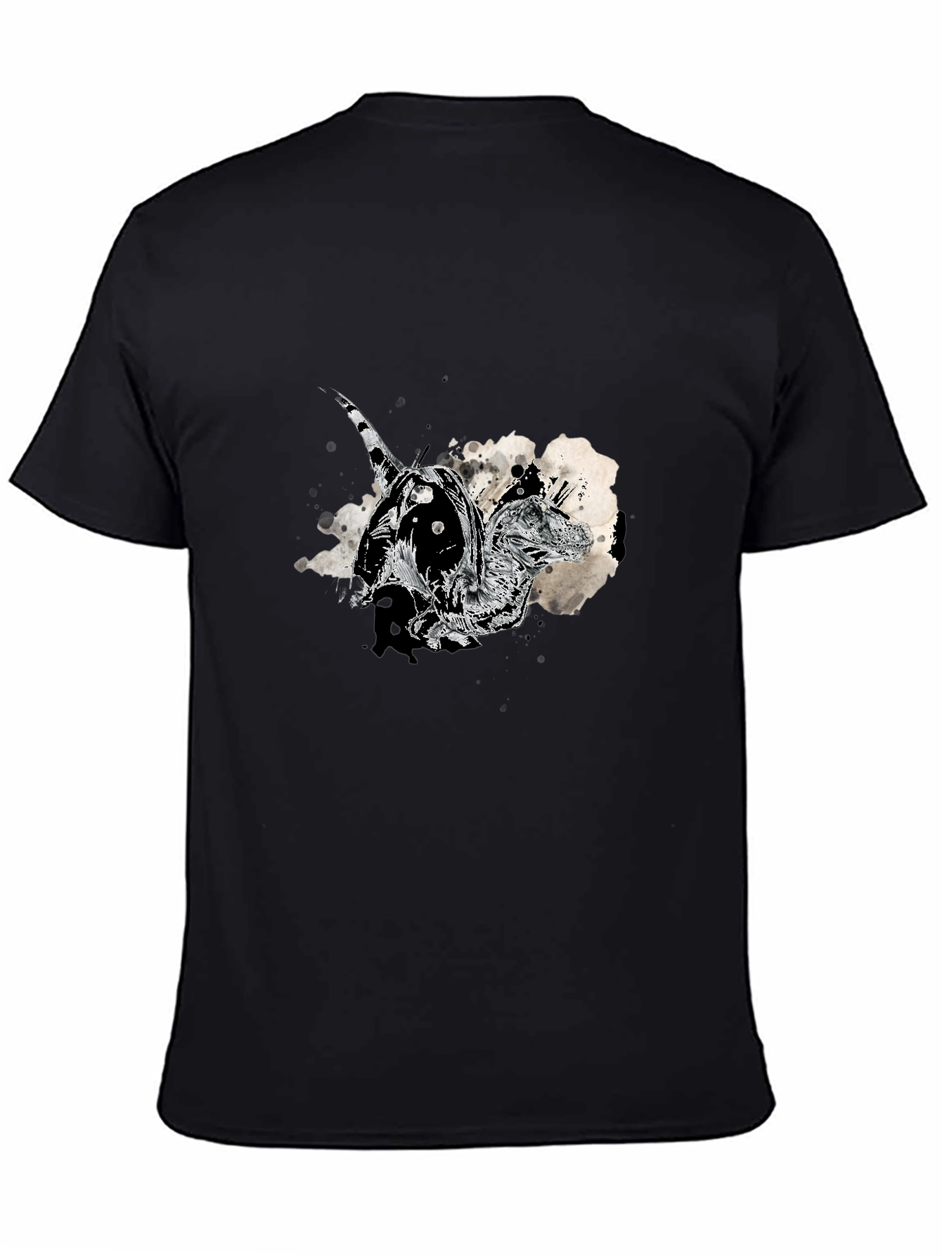 Dinosaur Graphic Print Black T-Shirt