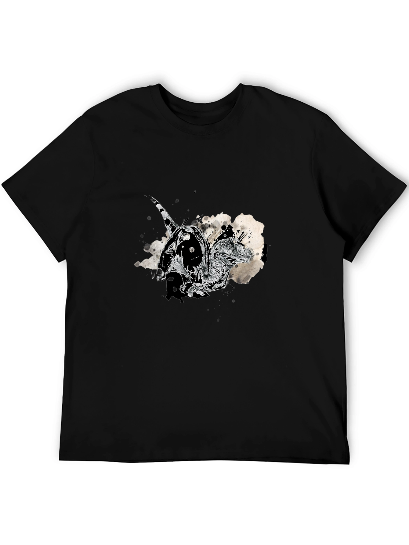 Dinosaur Graphic Print Black T-Shirt