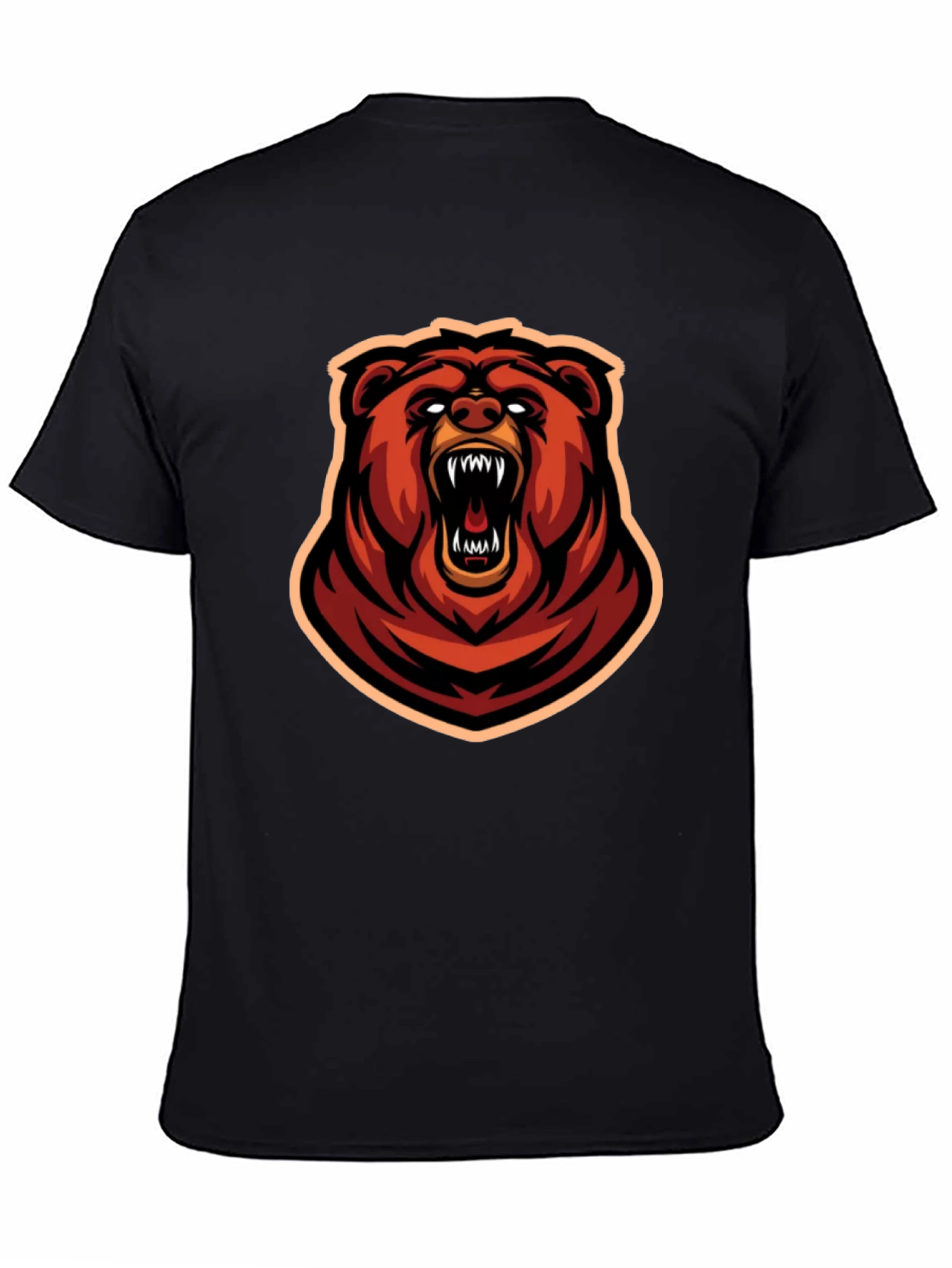 Fierce Bear Graphic Tee - Black Cotton T-Shirt