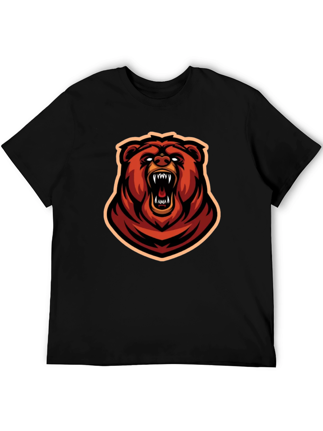 Fierce Bear Graphic Tee - Black Cotton T-Shirt
