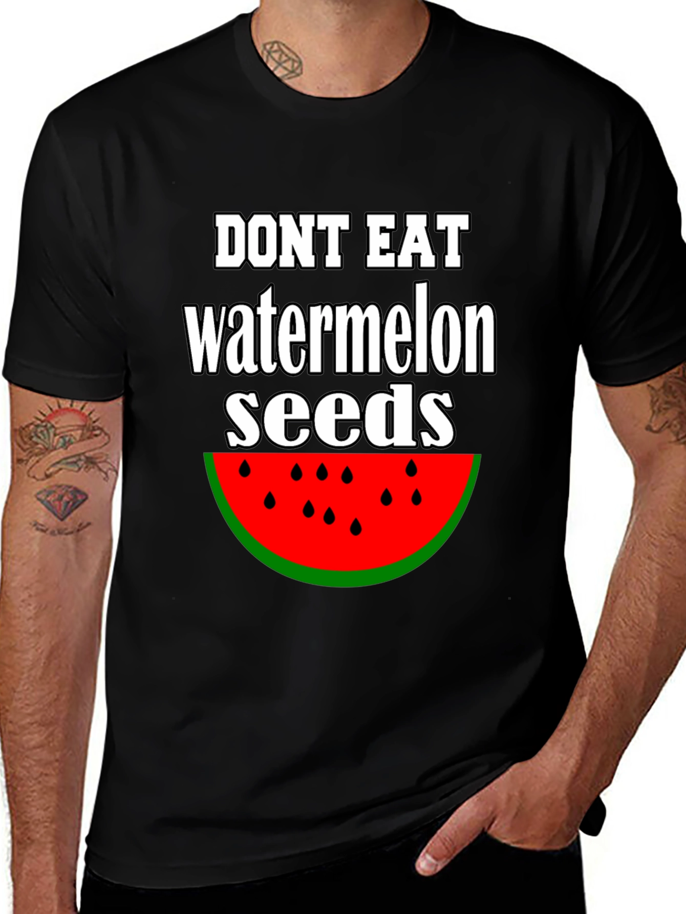 Funny Watermelon Seed Graphic T-Shirt