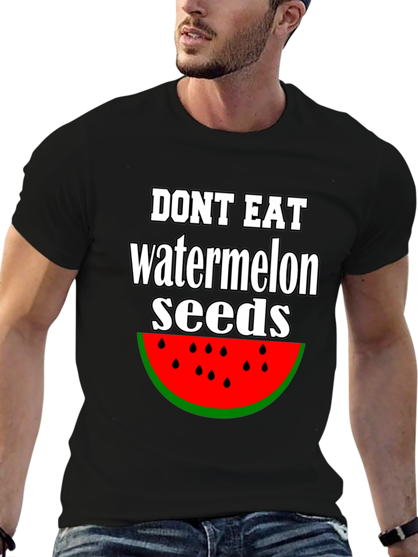 Funny Watermelon Seed Graphic T-Shirt