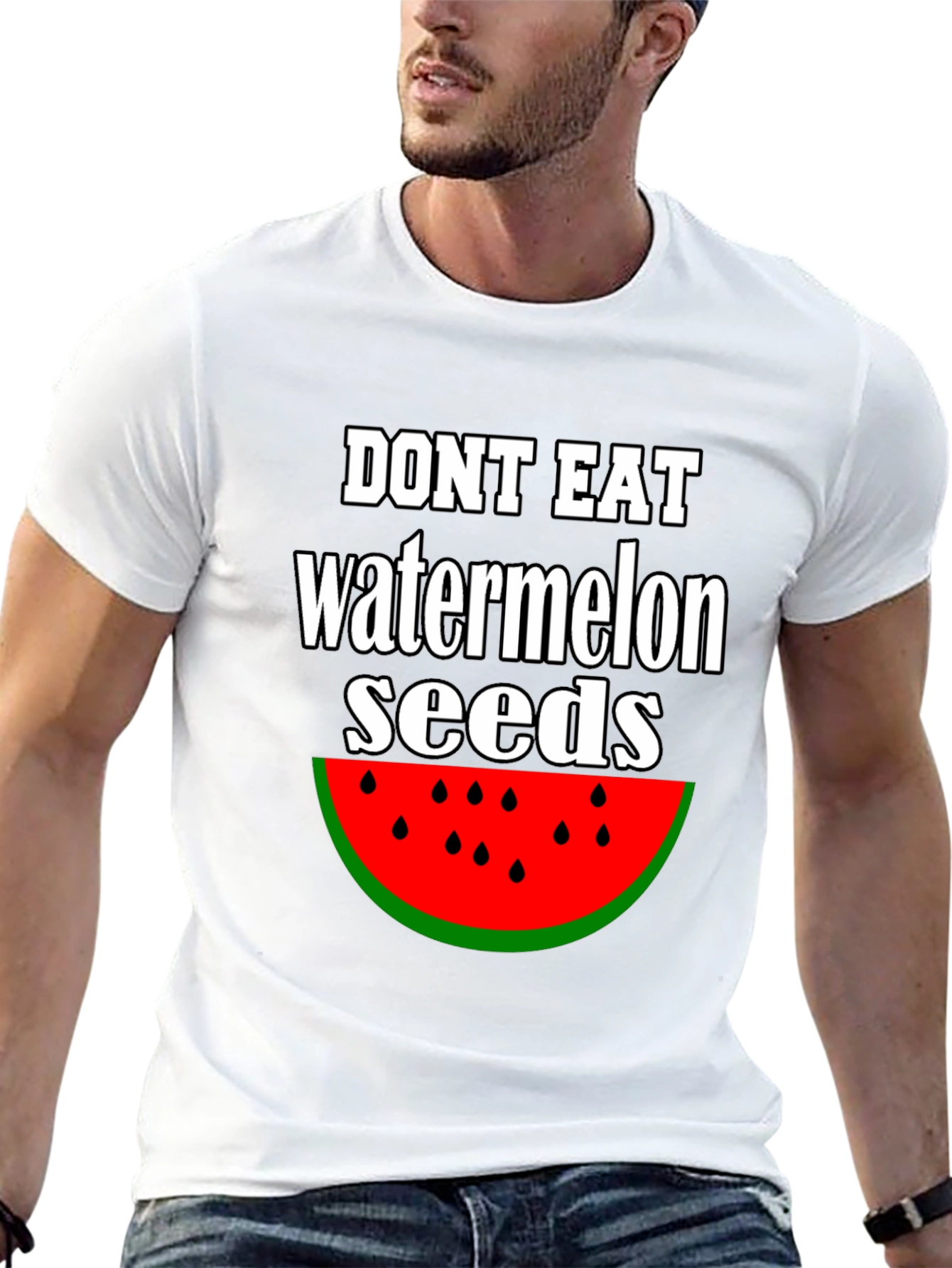 Funny Watermelon Seed Graphic T-Shirt