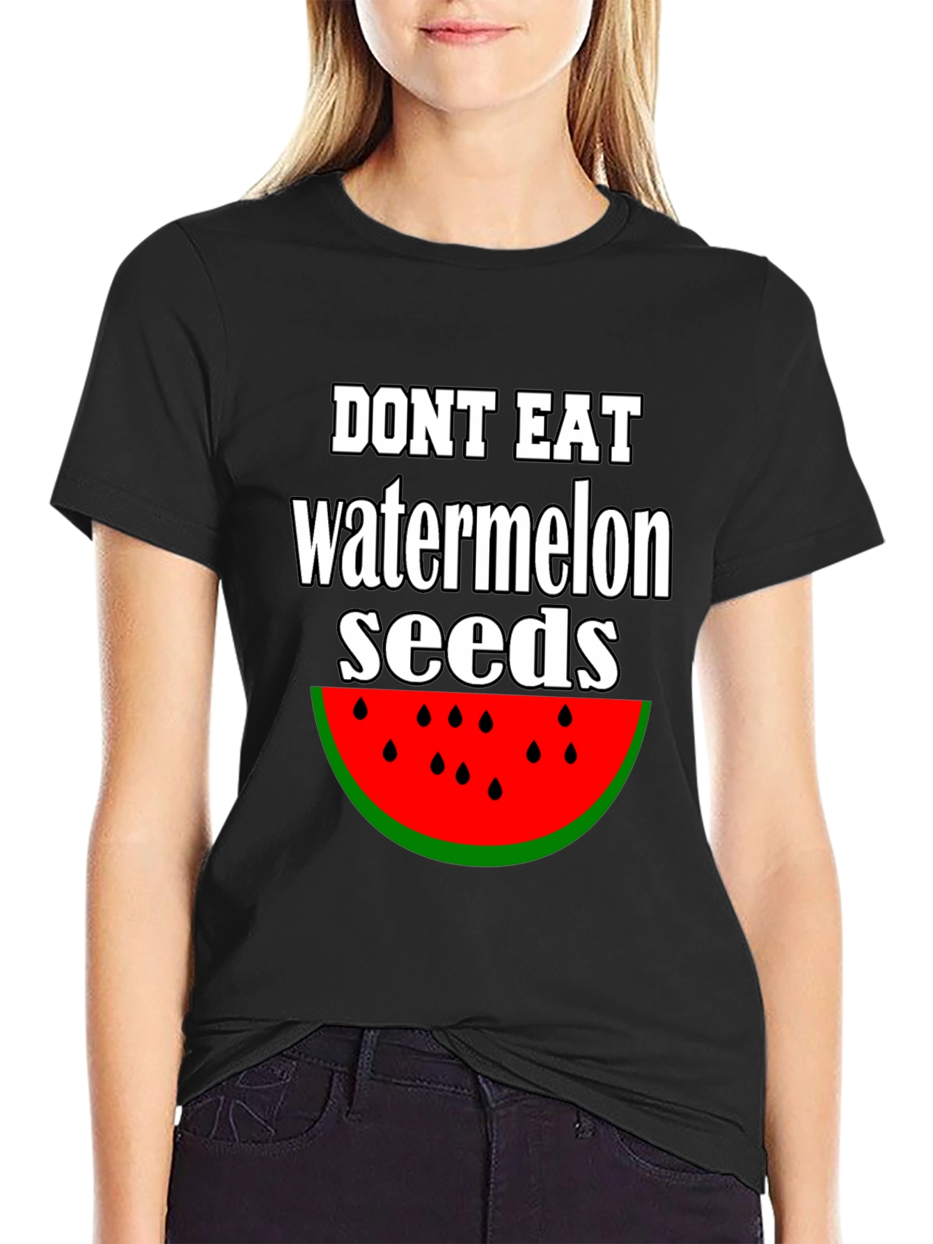Funny Watermelon Seed Graphic T-Shirt