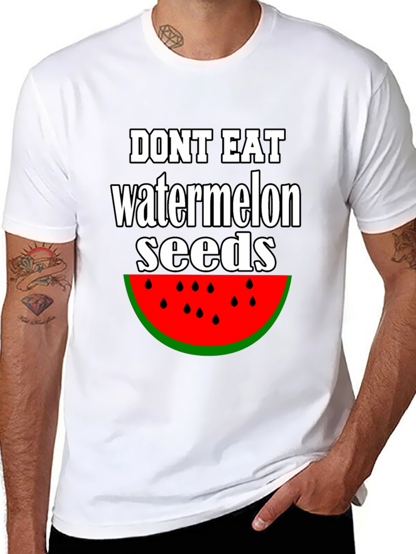 Funny Watermelon Seed Graphic T-Shirt