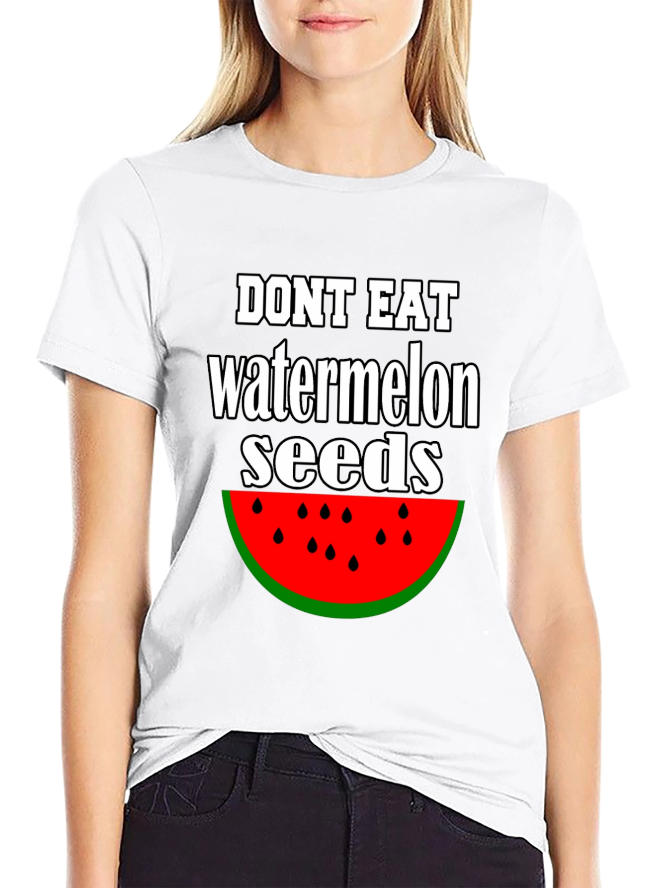 Funny Watermelon Seed Graphic T-Shirt