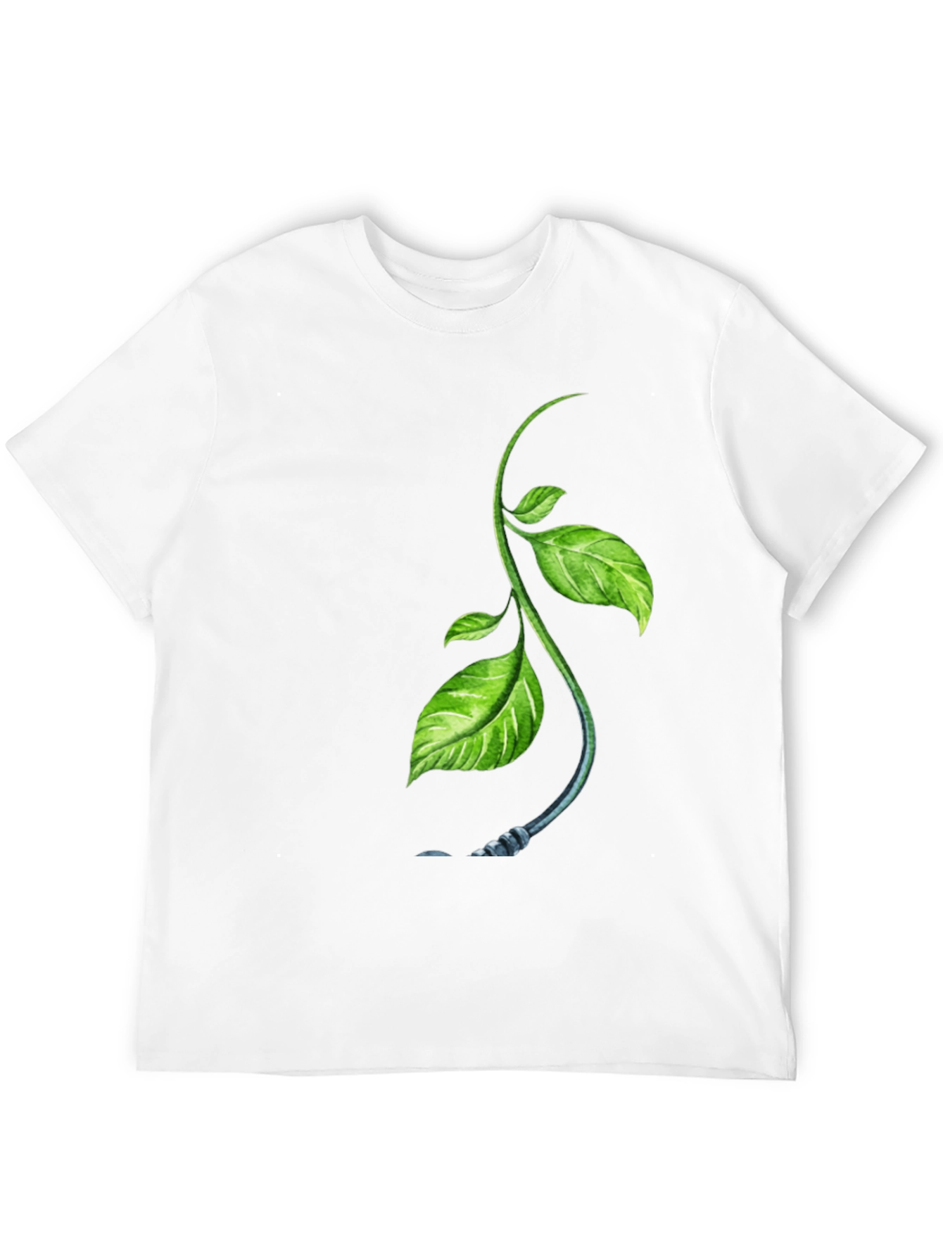 Nature Sprout Graphic Black T-Shirt