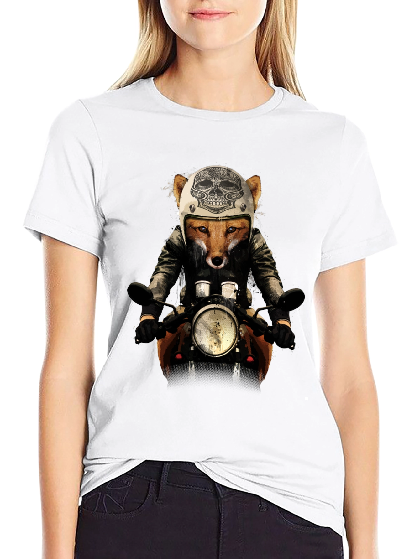 Fox Biker T-Shirt - Unique Graphic Tee