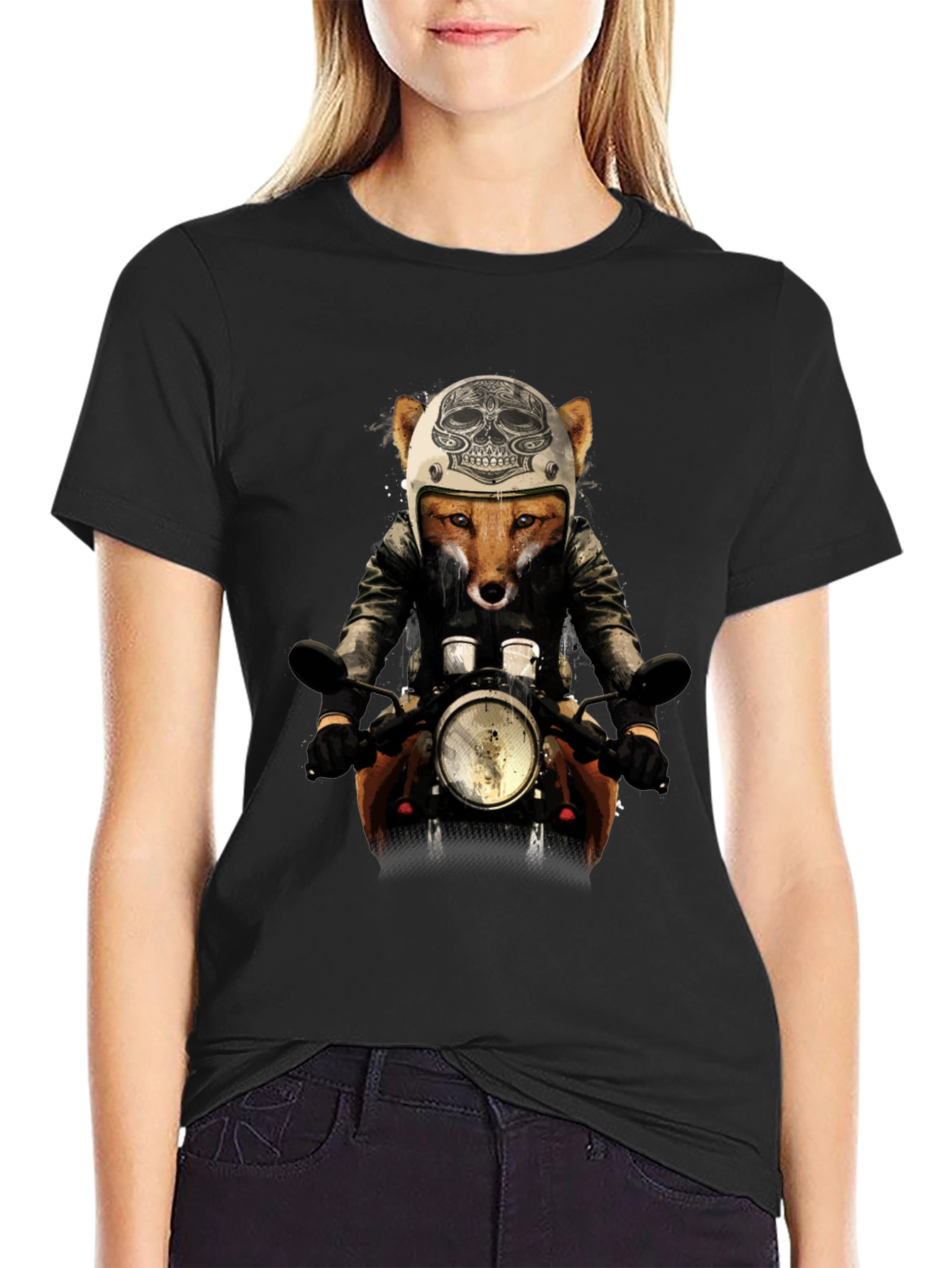 Fox Biker T-Shirt - Unique Graphic Tee