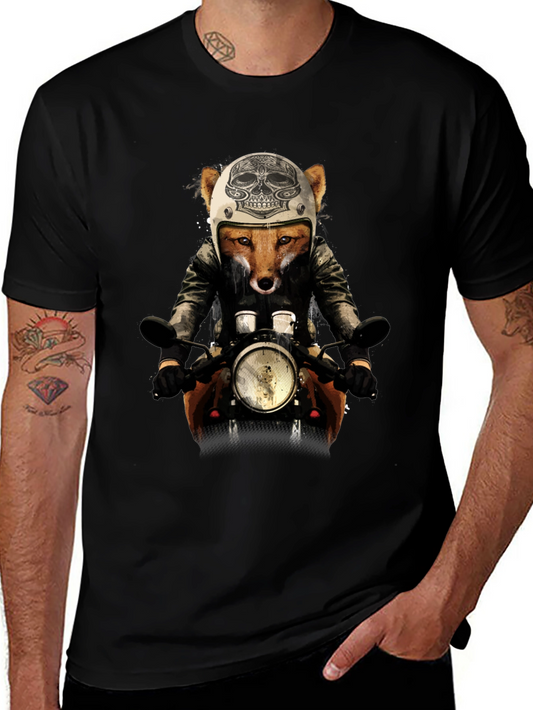 Fox Biker T-Shirt - Unique Graphic Tee