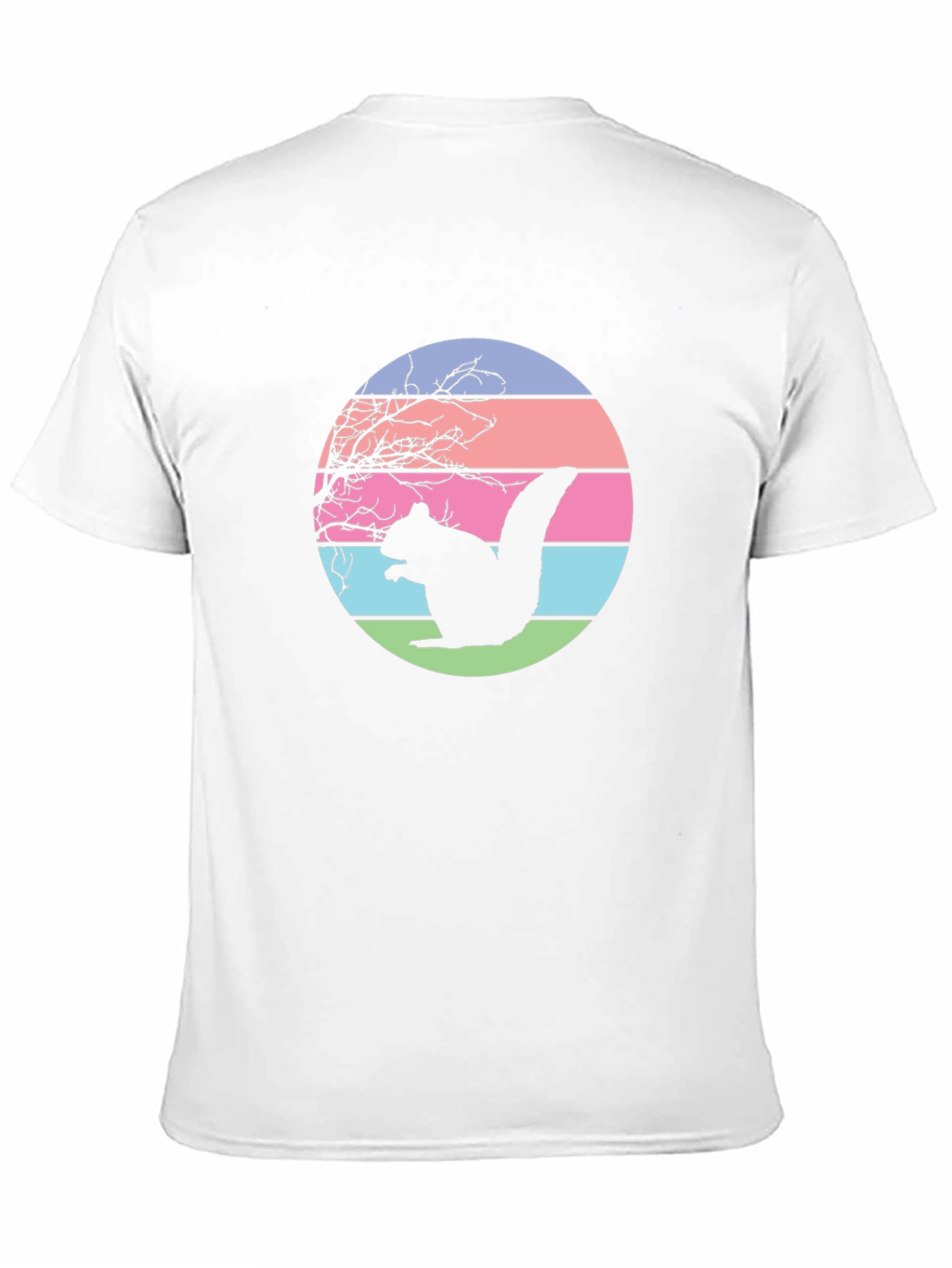 Retro Squirrel Sunset Graphic Tee - Black