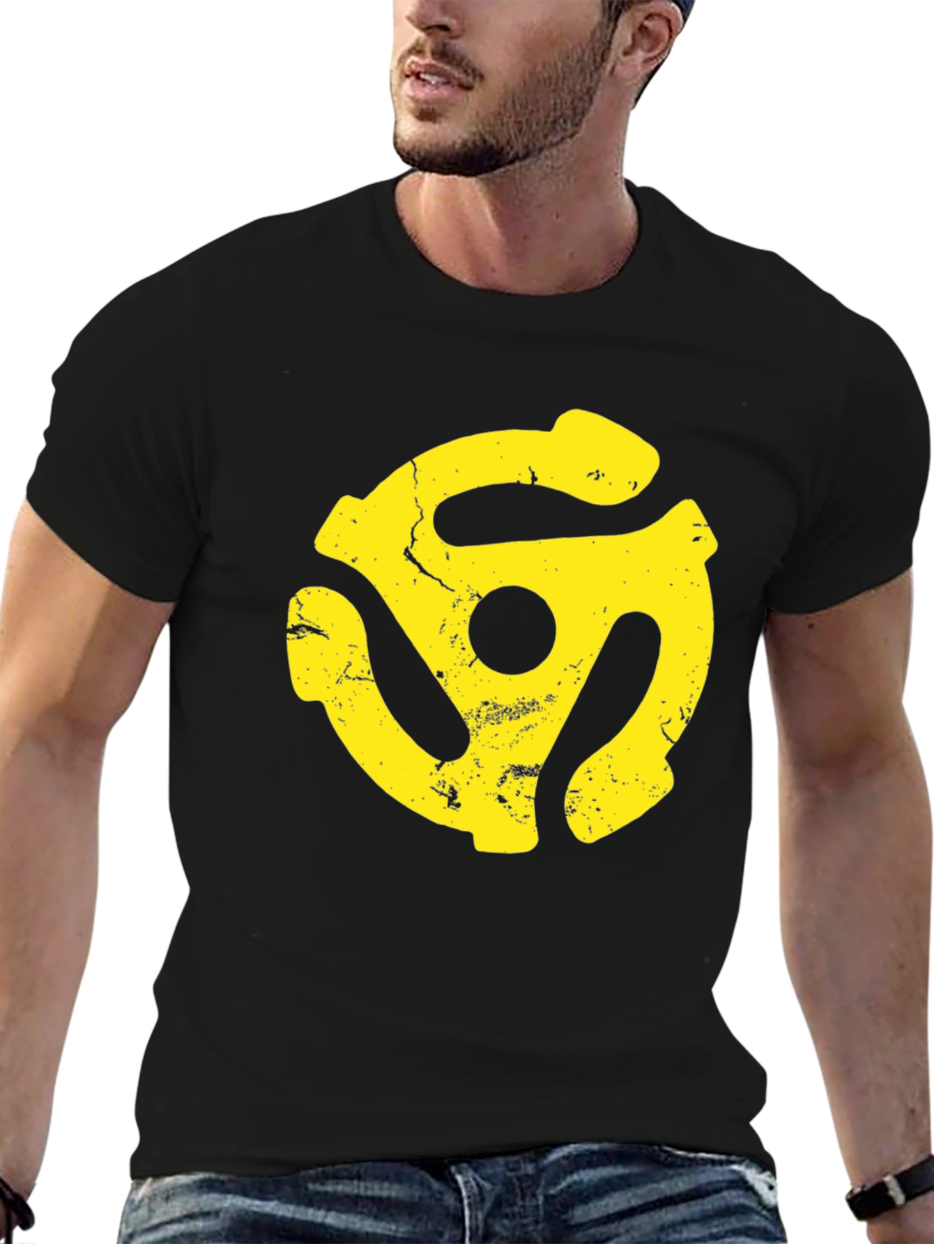 Retro Yellow Record Adapter Graphic Tee